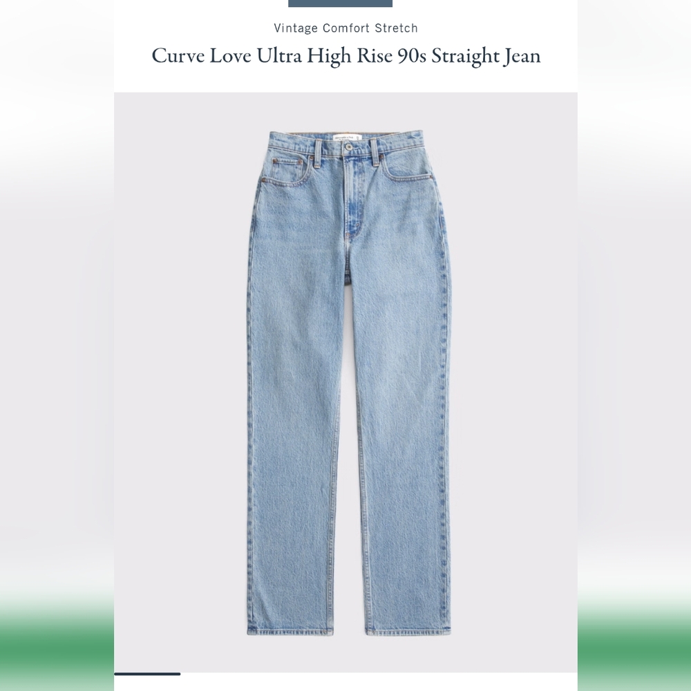 Abercrombie & Fitch the '90s straight ultra high-rise curve. Love, jeans